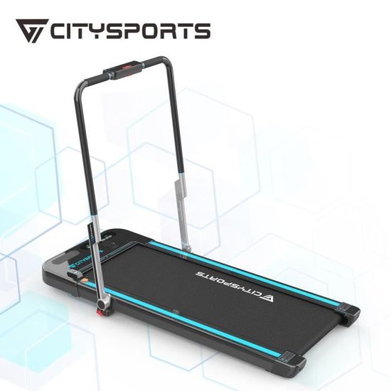 CITYSPORTS Tapis de Course Vitesse Réglable 18 km/h, AVCE Bluetooth et Accoudoir