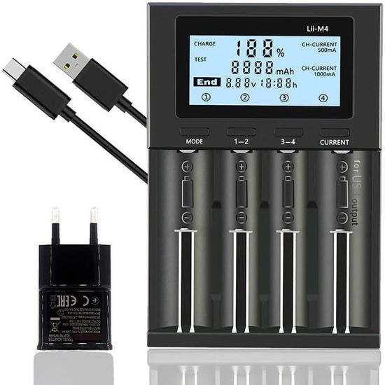 Kasu Chargeur De Batterie 18650 2Slots Indépendant Recharge Rapide UE Branchez La Sécurité