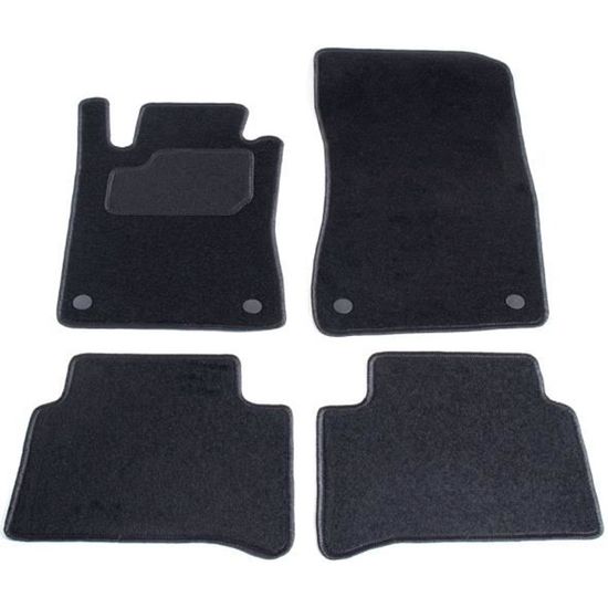 Tapis De Sol Velours Premium Pour Mercedes Classe E W211/S211 - 4 Pièces, Fixation Originale, Noir