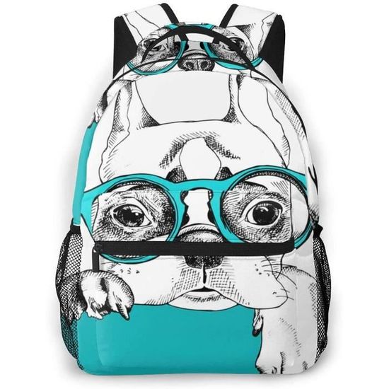 Kiwistar La Moitié D'un Bouledogue Français Fun Sac à Dos Sport Sac De
