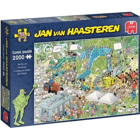 Puzzle Cinéma et publicité - JUMBO - Jan van Haasteren The Film Set - 2000 pièces - Multicolore