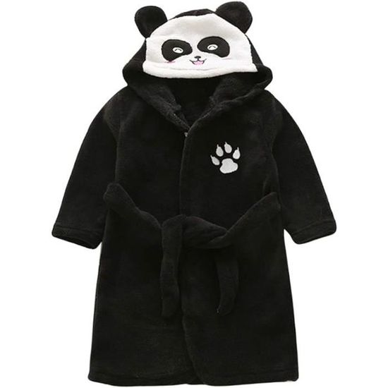 Miyanuby Children's Bathrobe for Baby Boy/Girl with Hood, Winter Cute Animal Soft Warm Fleece Dressing Gown/Pyjamas 1-7 Years, Polar Bear Grey, 1-2 Years