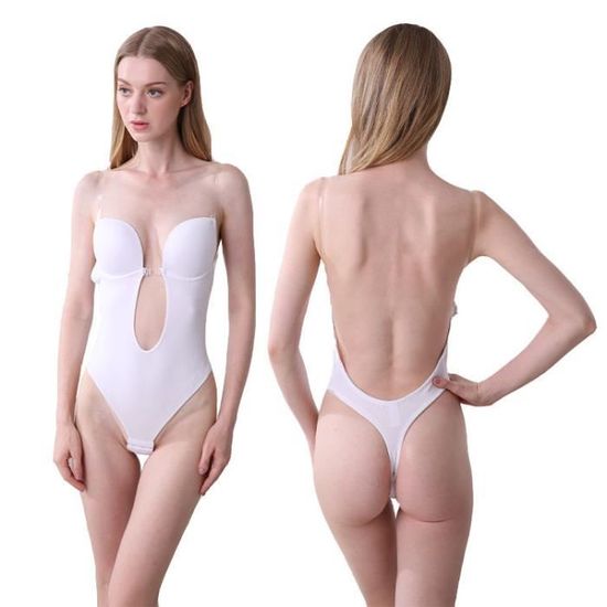 Body Femme Dos Nu Invisible Push-up VIYUANH - Sculptant, Sans Couture, Bretelles Transparentes - Pour Robe Bustier, Mariage, Soirée - 11
