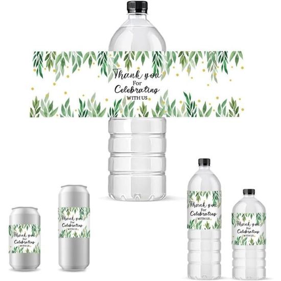 48 Étiquettes Autocollantes Bleues Pour Bouteille D'Eau - Fête Prénatale Garçon - Décoration Baby Shower