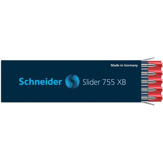 Schneider Slider 755 Ricariche Penna A Sfera, Inchiostro Blu Medio, Sistema ViscoGlide, Confezione Da 2, Stile Parker - 3