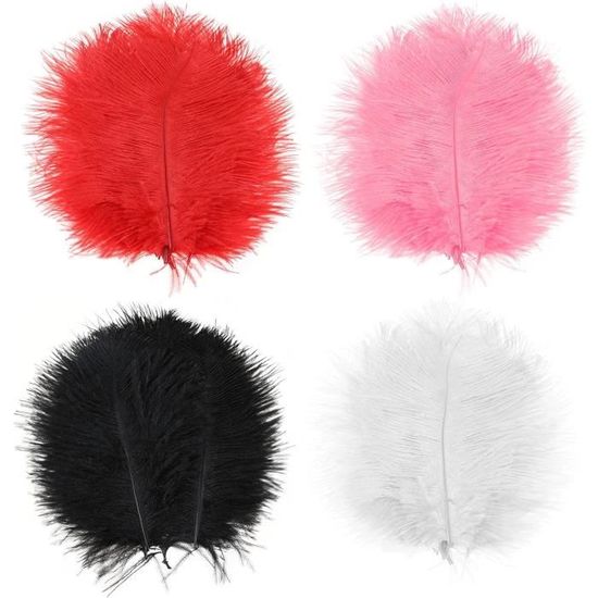 MWOOT 100 Plumes D'Oie Noires Naturelles – Idéales Pour Costumes, Chapeaux, Décoration Mariage Et Fêtes