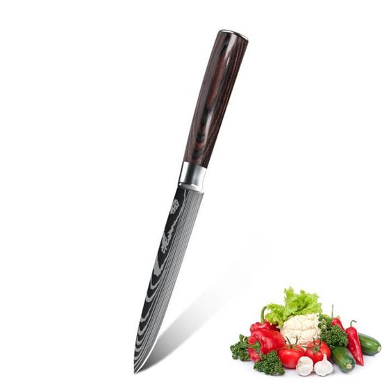 Couteau à éplucher lame courbe 7 cm manche vert Sanelli Ambroggio
