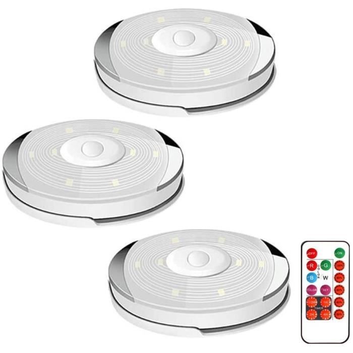 2 Pcs Lumières PuckLumières Led Puck Rechargeables13 Couleurs