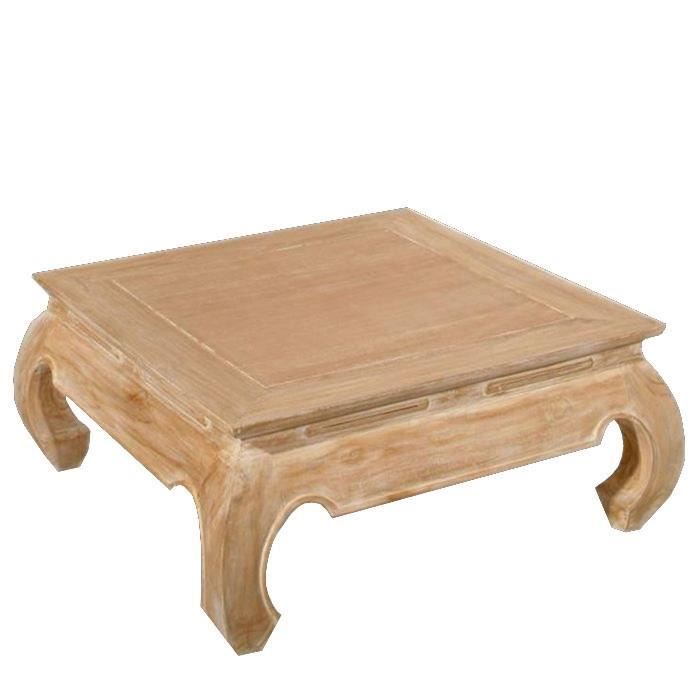 DIANE Table basse Opium style classique bois clair - L 80 x l 80 cm -  Cdiscount Maison