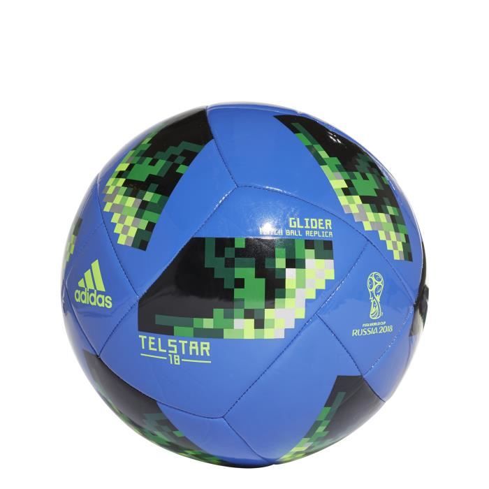 Ballon adidas FIFA World Cup Glider 2018 - bleu foncé/vert fluo/argent - Taille 5
