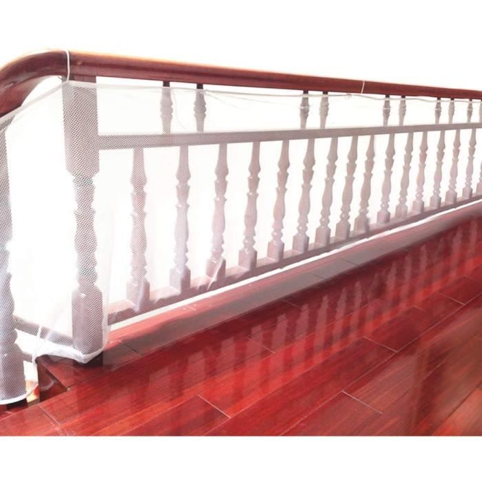 DECARETA Filet de Protection pour Escalier et Balcon, 77cm*300cm Filet de Sécurité pour Enfants et Bébé avec 2 Sortes de Cordes File