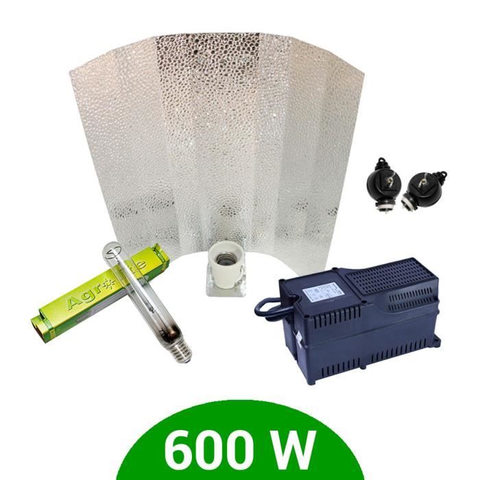 Kit lampe 600W HPS Agrolite + Agrolite class 2 + Stucco