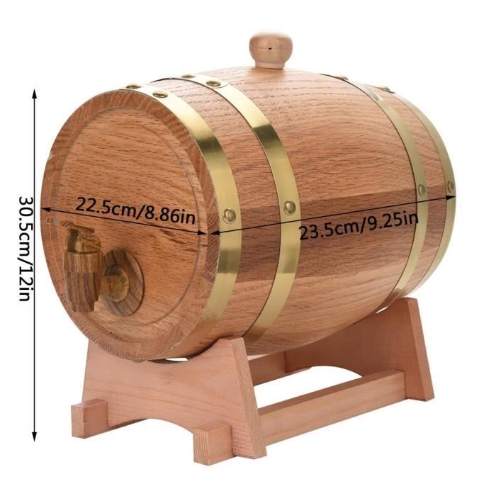 3L Tonneau en bois de chêne de vintage pour porto rhum à la bière et au whisky