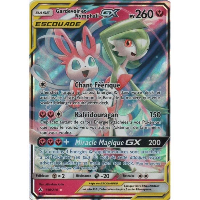 Packs et sets de cartes à collectionner Carte Pokémon SL10 : Gardevoir et Nymphali GX Escouade 260 PV 130-214 - Ultra Ra 236639