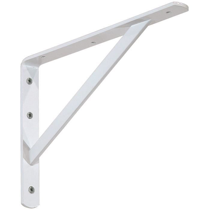 Bronea - Lot de 6 pièces Supports pour charges lourdes | 400 x 250 mm Blanc | Équerre Console Support mural d'étagère