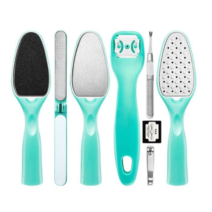 1 ensemble / 8 pièces Kit de pédicure Premium en calus dissolvant de peau morte lime coupe-ongles pied râpe MANICURE-PEDICURE SET