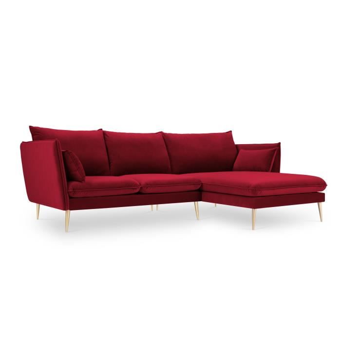 Canapé d'angle 4 places Rouge Tissu Design