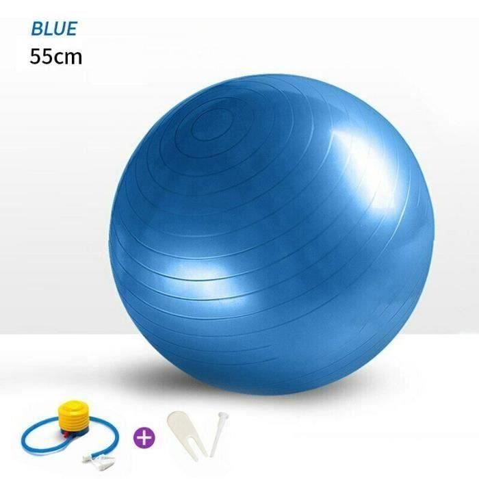TIXCON Gym-Ball 55cm Anti-eclatement bleu avec Pompe