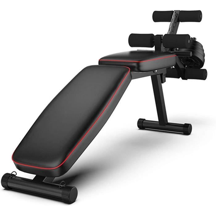 AIMCAE Banc de Musculation pour entrainement Complet du Corps, Banc d'halteres Ajustable, Banc de Musculation avec Corde de Fitn,119