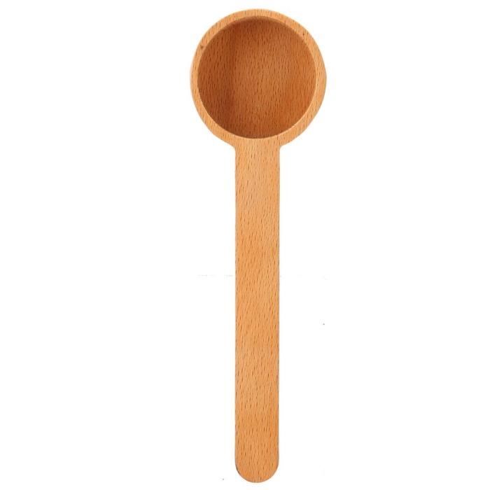 Zerone Cuillère à café en bois Cuillère à mesurer en grains de café en bois cuillère à café lait en poudre sel sucre