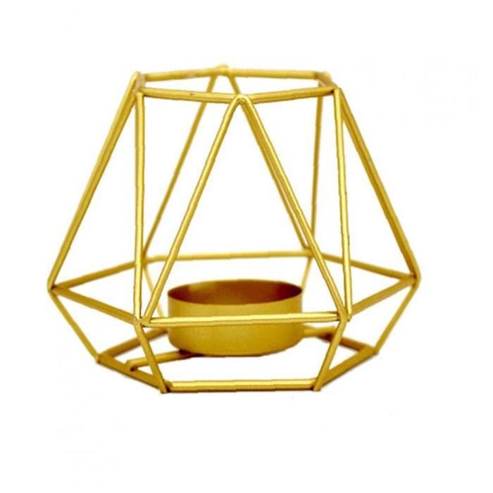 Bougeoir Bougeoir Tea Tea Tea Tea Shambre Shape Géométrique Hollow Craft en métal Golden Style1 s
