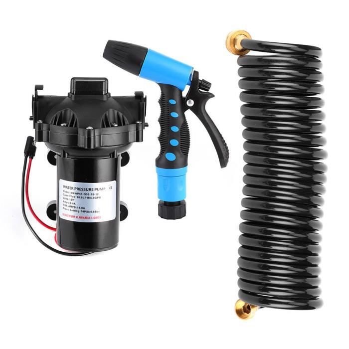 Tbest Accessoire de nettoyage Kit de Pompe de Nettoyage de Pont de Lavage 12V Débit d'Eau de Mer Douce 5,0 GPM pour Rv Bateau Marin