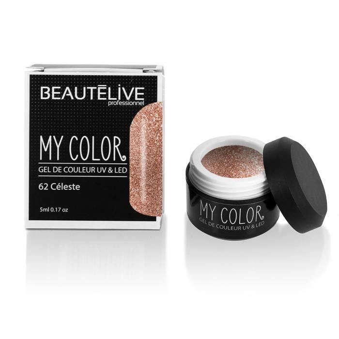 Couleur - Gel de couleur ongles UV et LED 62 - Céleste 5ml - Beautélive - Femme