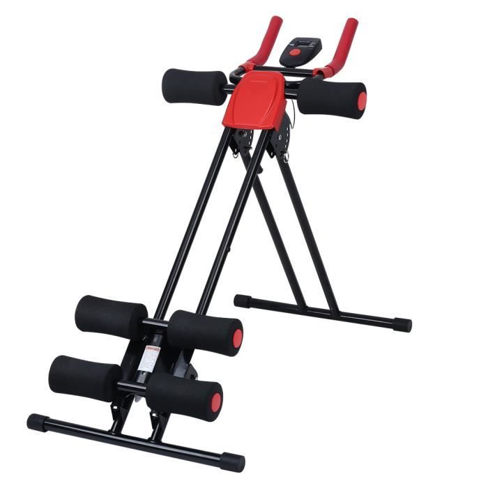 Finether Appareil Abdominaux Equipement de Fitness Vertical Pliable et Réglable L'écran LCD avec 6 Niveaux de Résistance Incliné