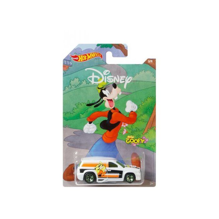 Vehicule Disney : Dingo Fandango Hot Wheels - Collection Mickey 90eme Anniversaire - Voiture Miniature Blanche 1:64 - Enfant
