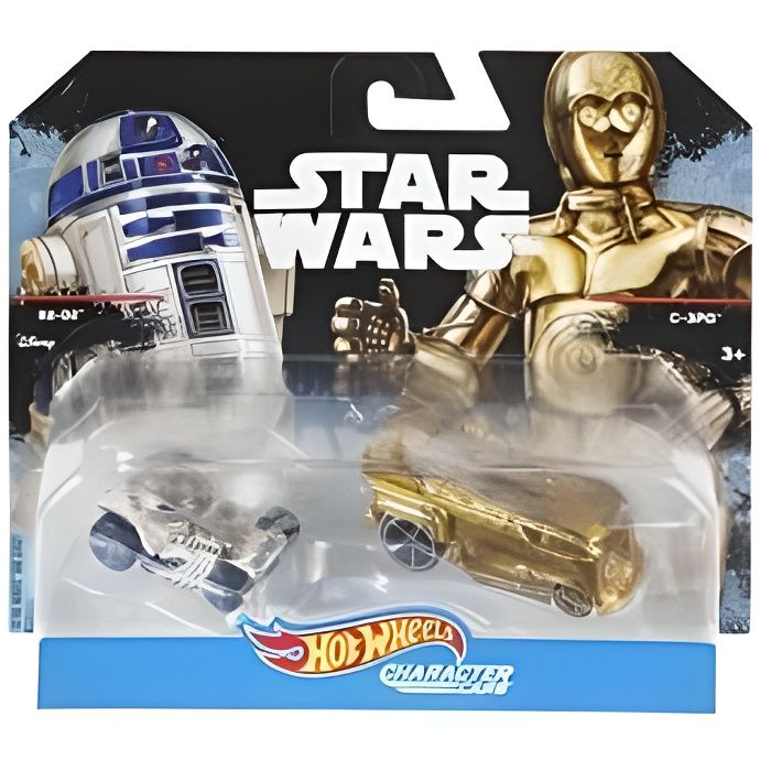 Pack De 2 Voitures Star Wars R2-D2 Et C-3PO - Vehicule Hot Wheels Charater Cars - Mattel
