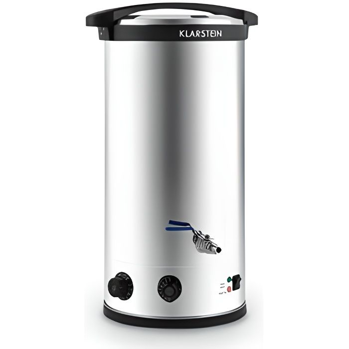 Klarstein Beerfest - Appareil pour brasser la bière - Cuve de macération de qualité pro de 2585W, 30l - Double paroi en acier inox