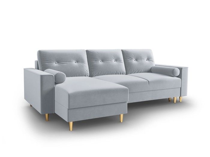 Canapé d'angle 4 places Bleu Tissu Design