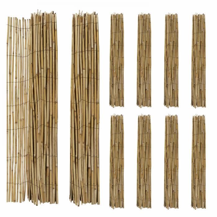 Lot de 10 canisses de jardin Bambou 5 x 1,5 M