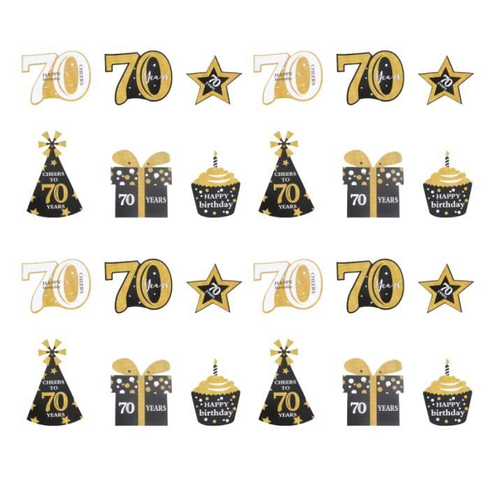 24 pcs Fête D'anniversaire Photo Props Main Tenir Accessoires Drôle Décoratif (70 Ans) PACK ACCESSOIRES PHOTO - OPTIQUE