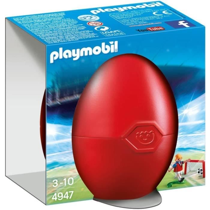 PLAYMOBIL - 4947 - Œuf de Pâques - Joueur de football avec cage au but