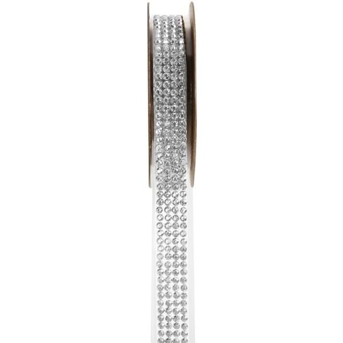REF/5267 - 1 Ruban strass autocollant transparent 15mm x 1m