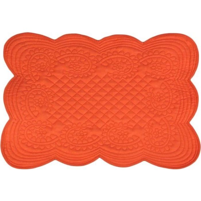 Set de table CHARMILLE (36x50cm) Orange • 100% coton