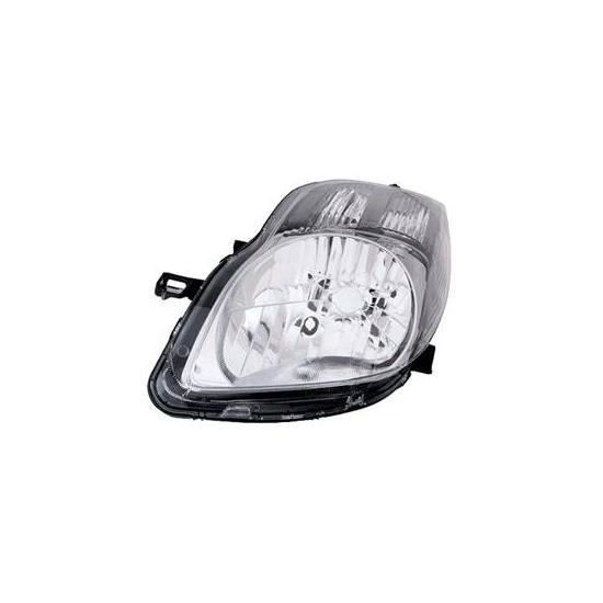 Phare Optique avant gauche TOYOTA YARIS II phase 2, 2009-2011, H4, électrique, fond noir, .