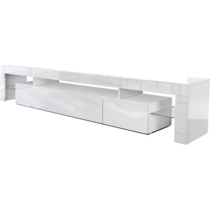 Meuble TV LED ORLANDO 190 CM blanc laqué