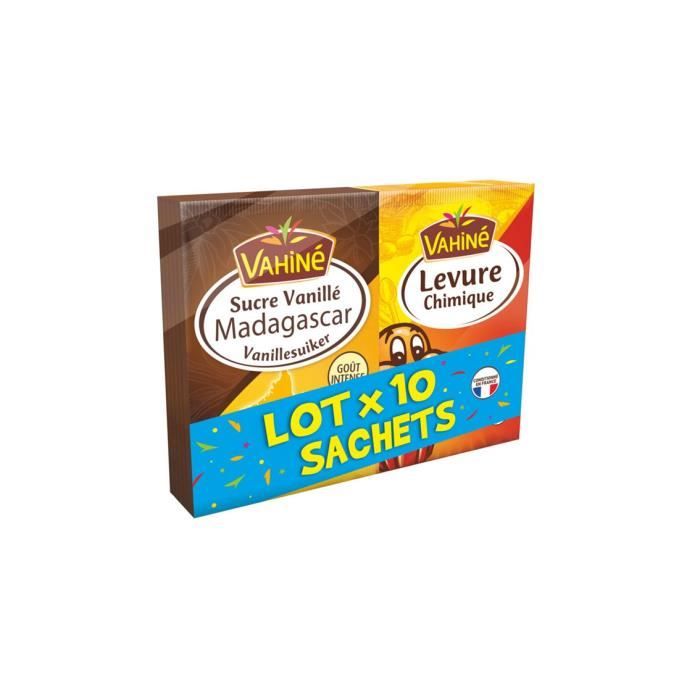 Lot sucre madagascar et levure chimique Vahiné 10 sachets - 92g