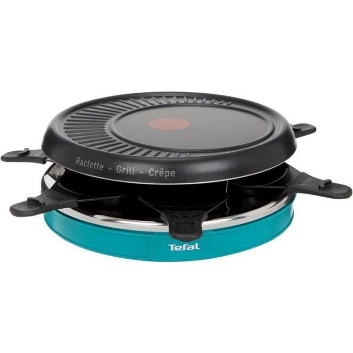 TEFAL RE129412 Raclette compact - 6 personnes - Noir et turquoise