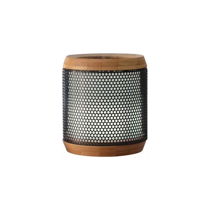 ZEN'AROME - Diffuseur d'Huiles Essentielles Ultrasonique Elipsia - En Bambou et Métal - Diffusion jusqu'à 60m² - 12,5 x 14 cm