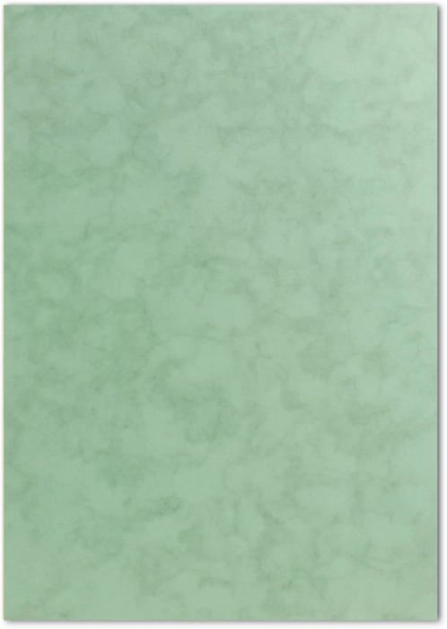 Papier à Lettre Vert Eucalyptus Nervuré DIN A4 | Lot 25 Feuilles 100 G/m² | 15% Coton | PH Neutre | Imprimable