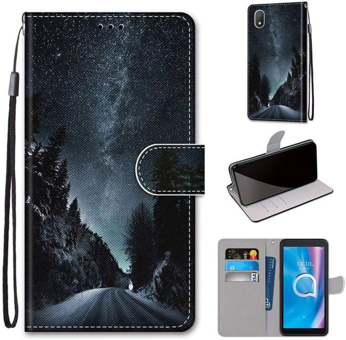 Housse Portefeuille Pour Alcatel 1S (2020) – Coque Flip Livret + Verre Trempé – Neuf