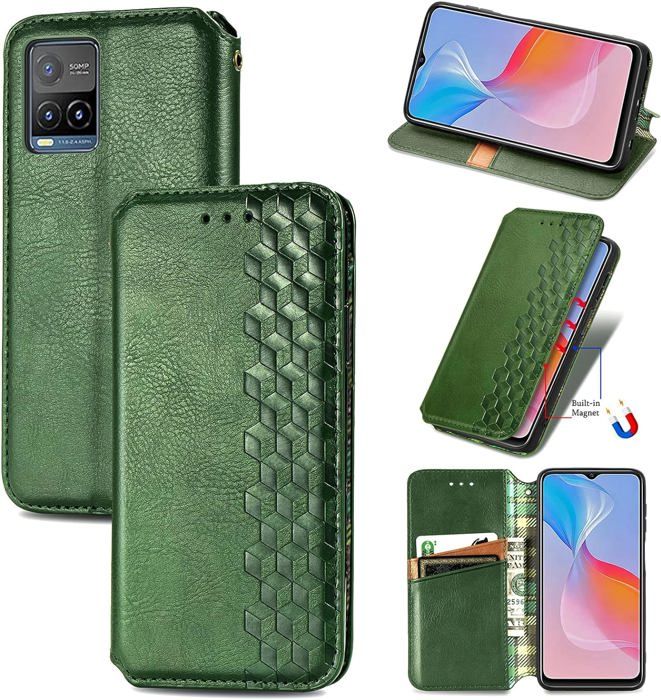 Coque Cuir Portefeuille Pour Vivo Y21 / Y21s / Y33s - Protection Anti-choc, Fentes Pour Cartes, Fermeture Magnétique