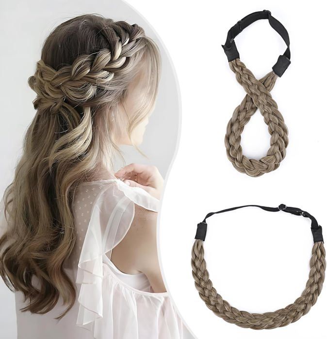 4.5CM Bandeau Cheveux Serre Tête Tressé En Tissu Cheveux Large Femme Headband Large Épais Noir Accessoires De Coiffure Pour Femmes - Au Quotidien