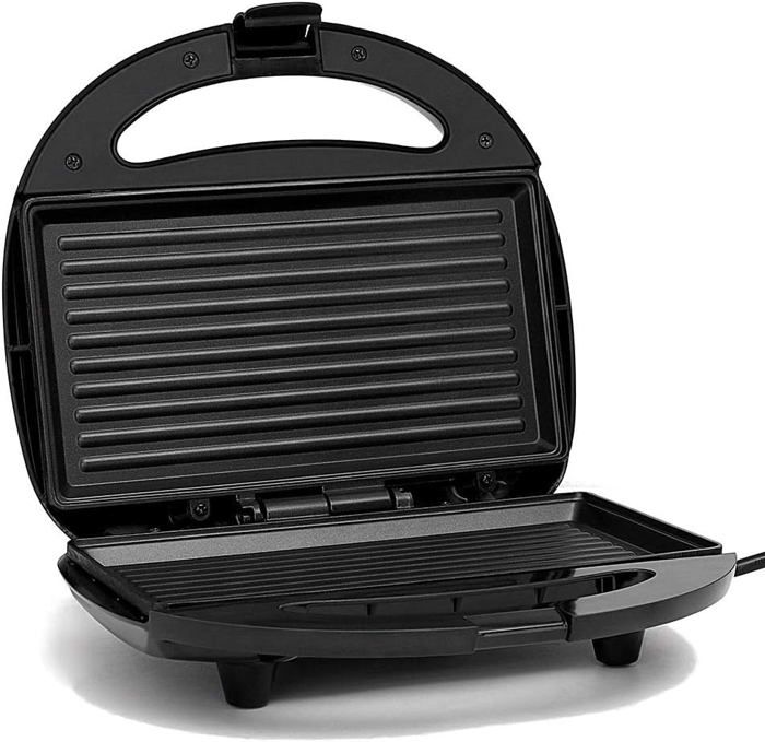 Snailar Machine à Croque Monsieur Avec Plaques Plates, Sandwich Toaster Antiadhésif, Poignée Froide, 750 W, Noir