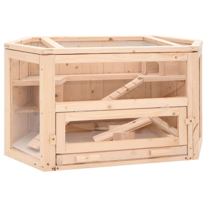 Meilleurs prix pour Enclos - Cage à hamster 80x40x43 cm bois massif de sapin SS00144661