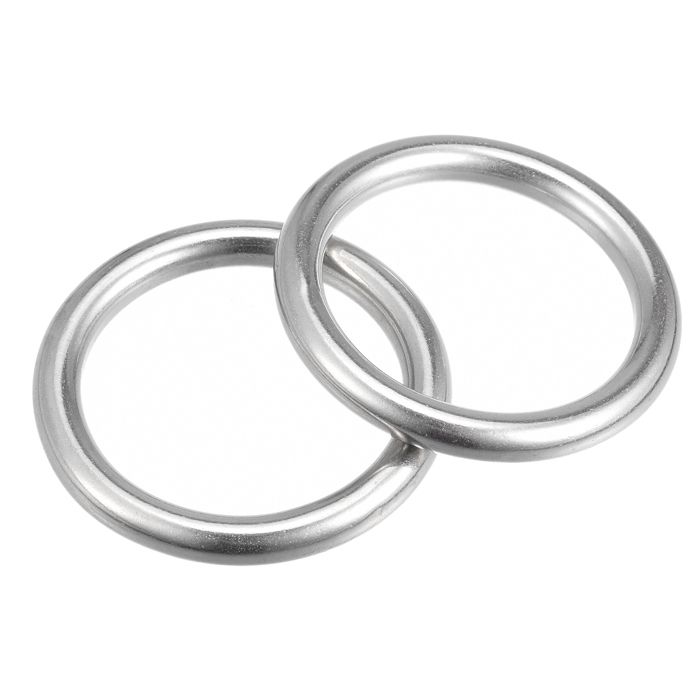 Anneau daccroche SOURCING MAP Anneau Soudé Inox Acier 316 Rond 50mm ID 8mm Épais 2Pcs