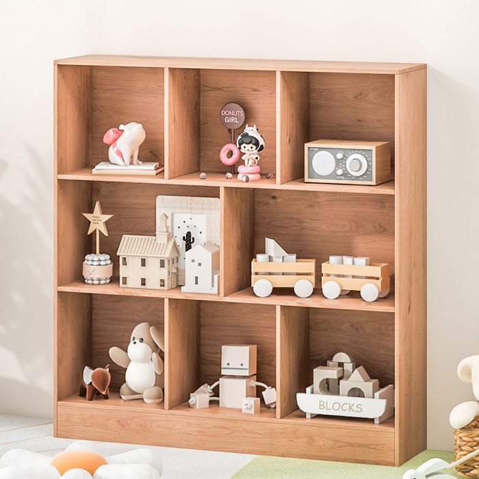 DREAMADE Bibliothèque à 3 Niveaux Meuble de Rangement à 8 Cubes Etagère Moderne pour Salon Chambre dEnfant Naturel